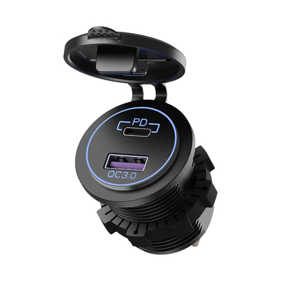 Dual Fast ABS Car Charger PD 36W + QC3.0 18W Dual Protocol Smart Compatibility