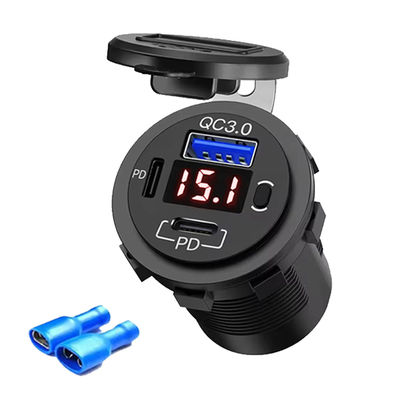 Popüler 12V 24V Çift USB Araç Şarj Cihazı Su Geçirmez Evrensel Araç Şarj Cihazı