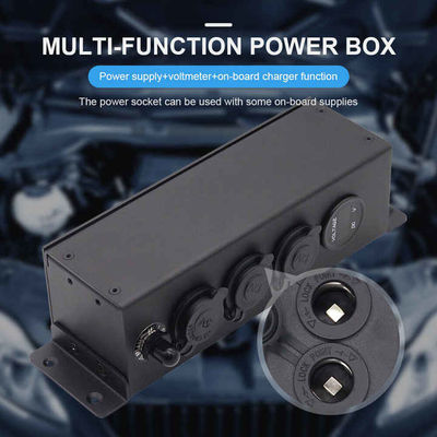 Kompak Power Box Mobil 12/24V Voltmeter USB Output Otomatis Power Bank Switch Control