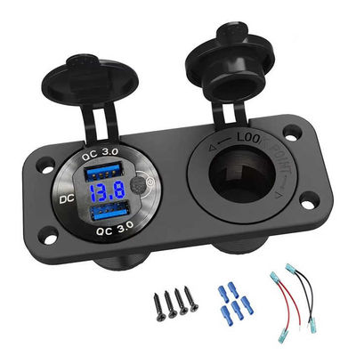 kupować Dual QC3.0 36W USB ABS PC Aluminium Ładowarka samochodowa gniazdo wodoodporne produkcja online