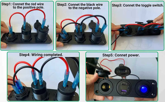 Water Resistant PD QC30 USB 54W Car Lighter Charger Touch Display 145g