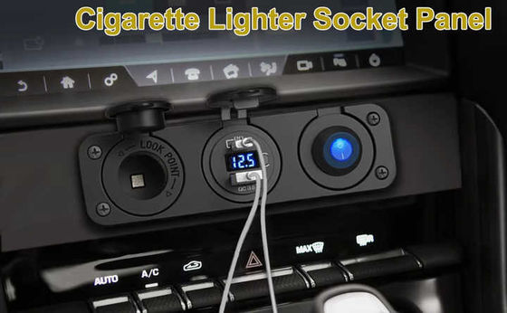 Water Resistant PD QC30 USB 54W Car Lighter Charger Touch Display 145g