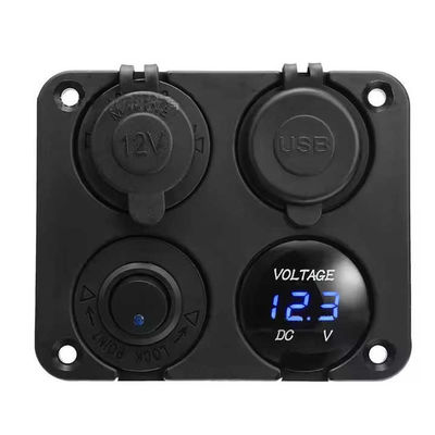 Lightweight Double Fast Charging Car Charger 4 Gang Panel USB A Ports