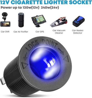 Waterproof Dual QC3.0 36W Car Charger Adapter ABS PC Voltage Display Switch