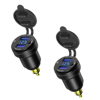 36W QC3.0 Aluminum Waterproof Motorcycle Usb Charger 12-24V Durable