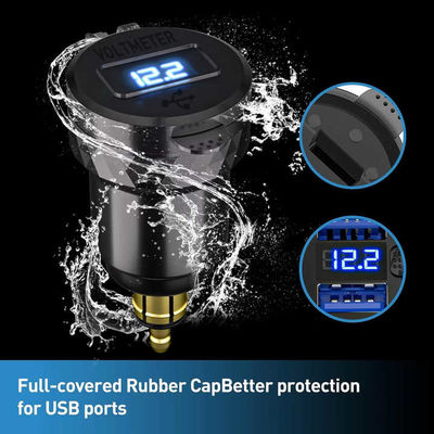 36W QC3.0 Aluminum Waterproof Motorcycle Usb Charger 12-24V Durable