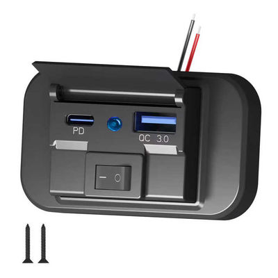 QC3.0+PD Dual USB RV Phone Charger 54Watt Ultra Fast Weatherproof