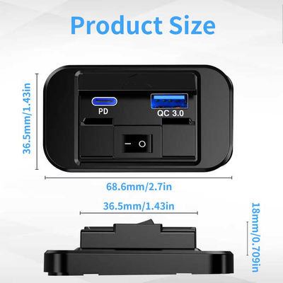 QC3.0+PD Dual USB RV Phone Charger 54Watt Ultra Fast Weatherproof