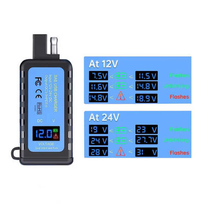 QC 3.0 USB PD 54 Watt Motorcycle USB Charger With Voltage Monitoring