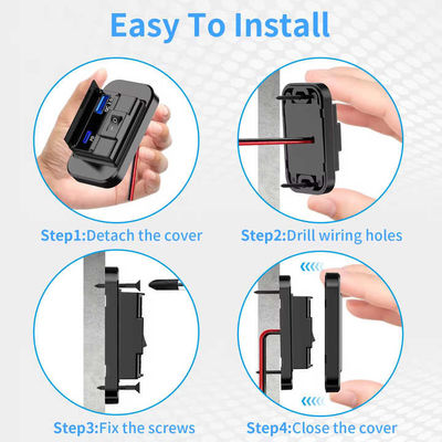 54W QC3.0+PD Dual USB RV USB Charger With Switch For Multi Vehicle