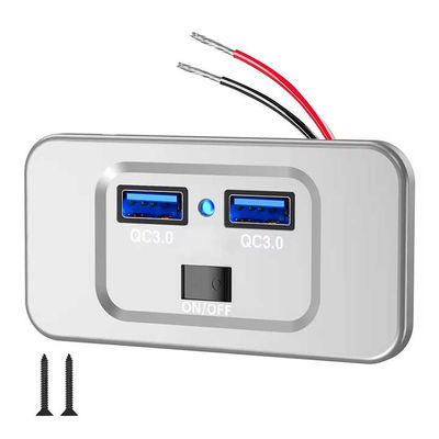 comprar Estação de Carregamento USB RV Dupla Compacta de 36 Watts QC3.0 Com Interruptor Para Vários Veículos Fabricação em linha