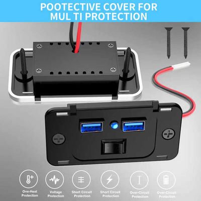 Compact 36Watt QC3.0 Dual 	RV USB Charging Station With Switch For Multi Vehicle