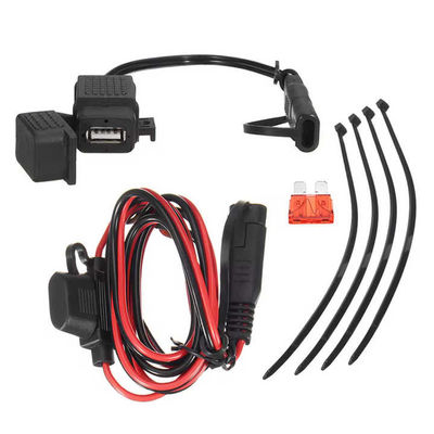 SAE 10W Motorcycle USB Charger Waterproof Dustproof Extendable Cable Power
