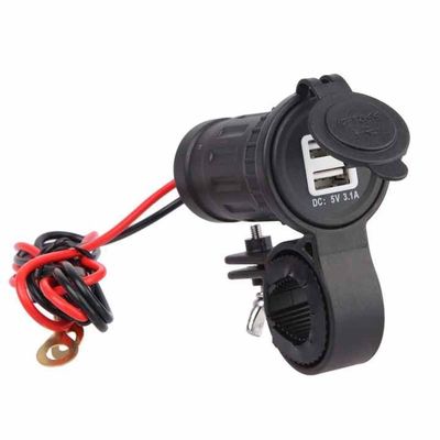 15W 3.1A Dual Motorcycle USB Phone Charger Waterproof Dustproof