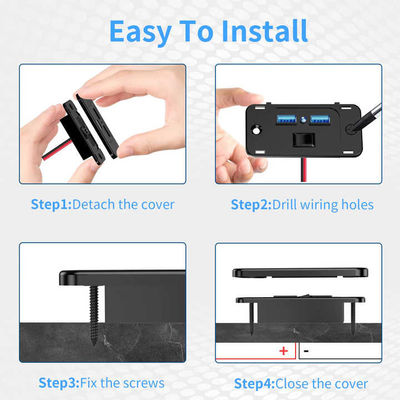 Dual QC3.0 18Watt USB A Port RV USB Charger Wall Mount For Vehicles