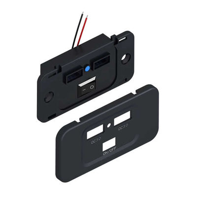 Dual QC3.0 18Watt USB A Port RV USB Charger Wall Mount For Vehicles