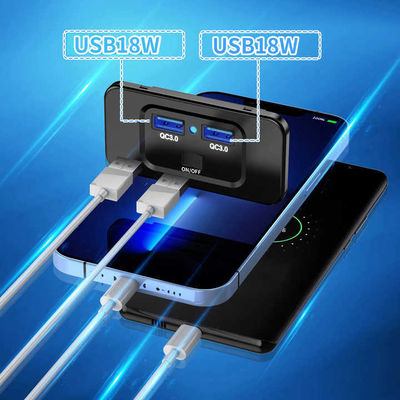 36W QC3.0 RV Phone Charging Station Two Ports Compact Wall Mount Design