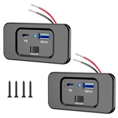54W QC3.0+PD RV USB Charger 2 Ports 12 Volt USB Charger For Caravan