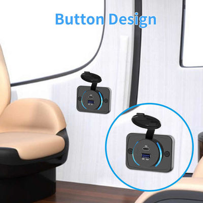 Pengisi Daya USB Karavan DC 12V 24V 48W Pengisi Daya USB Bus Pemasangan Permukaan