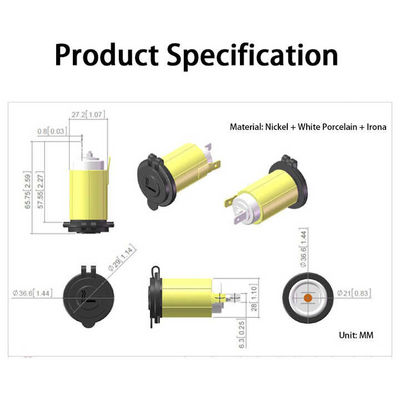 Dustproof 12-24V Car Cigarette Lighter Adapter RV ATV Cigarette Lighter Plug