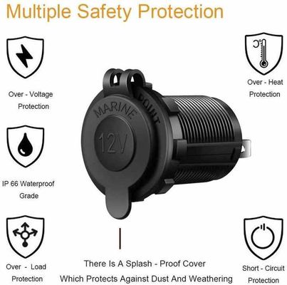 12-24V Marine Car Cigarette Lighter Plug Outlet Waterproofing Rugged Design