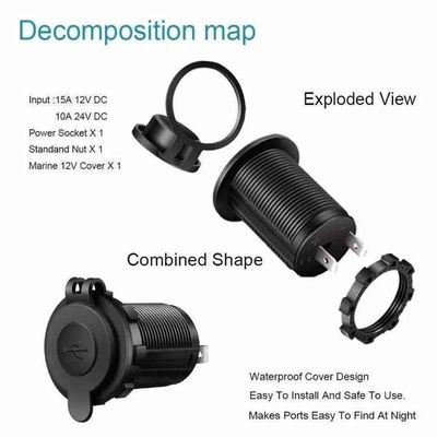 Innovative Dustproof Boat Cigarette Lighter Socket 12V 24V Car Cigarette Lighter Plug