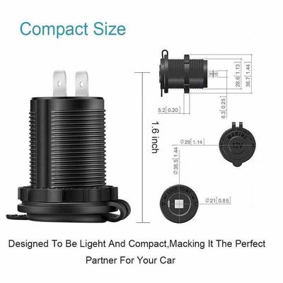 Lightweight Universal Car Cigarette Lighter Socket Mounting Panel Water Resistant