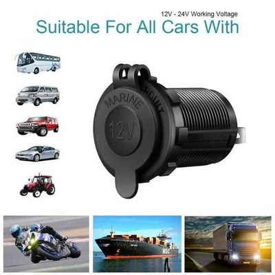Soket Pemantik Rokok Mobil Tahan Air 12V/120W 24V/240W Dengan Lampu LED
