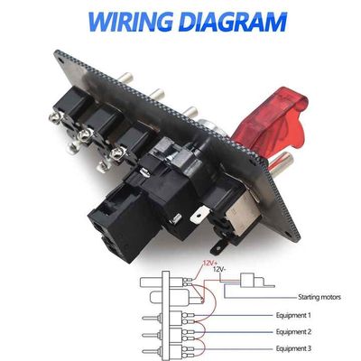 5 In 1 Carbon Fiber 12V Ignition Switch Panel For RV Truck Racing