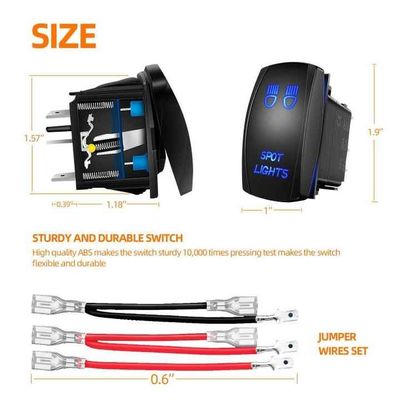 20A 12VDC ATV UTV Rocker Switch Panel Marine Toggle Switch Panel