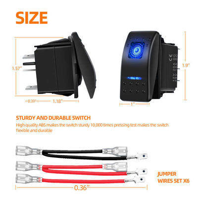 Wleto LED 4 Pin Marine Auto Rocker Switch Panel Waterproof Dual Voltage