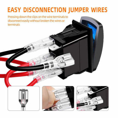 Wleto LED 4 Pin Marine Auto Rocker Switch Panel Waterproof Dual Voltage