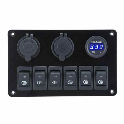 kaufen Dual USB LED Voltmeter 6 Gang Marine Switch Panel DC12V/24V Kompakt Online-Herstellung