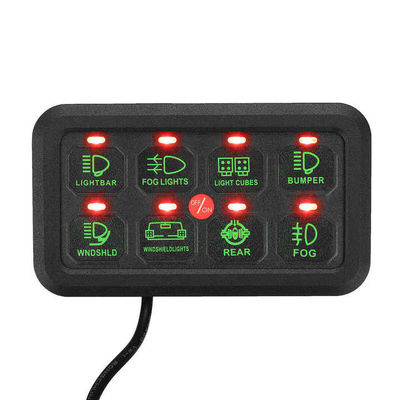 80A 8 Gang Switch Panel LED Light Relay Circuit Control Box Mobil Kapal Laut 12V 24V