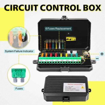 80A 8 Gang Switch Panel LED Light Relay Circuit Control Box Mobil Kapal Laut 12V 24V