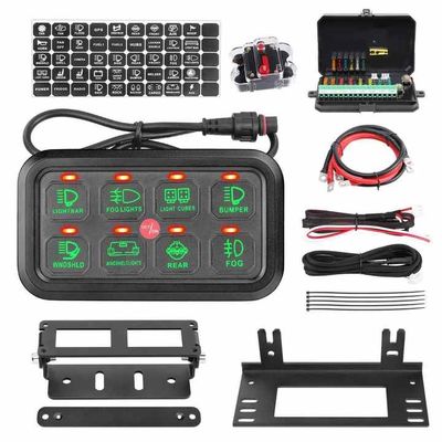 80A 8 Gang Switch Panel LED Light Relay Circuit Control Box Mobil Kapal Laut 12V 24V