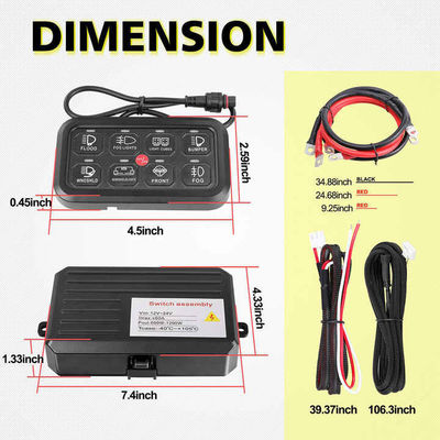80A 8 Gang Switch Panel LED Light Relay Circuit Control Box Mobil Kapal Laut 12V 24V