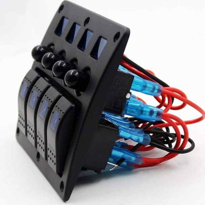 Panel Sakelar Rocker Kustom 4 Gang 12-24V ABS USB Panel Sakelar Rocker Mobil