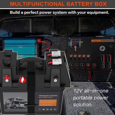 12-24V Portable Marine Battery Smart Box Heavy Duty Camping Retrofit Battery Control Box