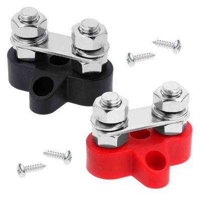 2PCS 12V 200A M8 Dual Stud RV Power Distribution Block 1,77"W x 1,3"H