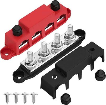 250A 12V 3/8" 4 Stud Power Distribution Block For Auto / Marine Battery
