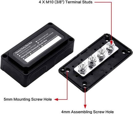 Marine / Auto / RV Battery Power Distribution Terminal Bus Bar 300A Compact