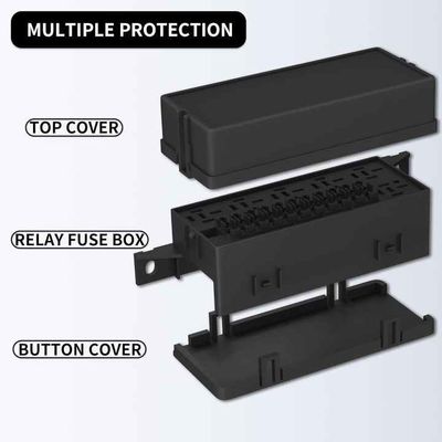 Pre Wired 12V Fuse And Relay Box 11 Way With ATC/ATO Blade Fuses Water Resistant
