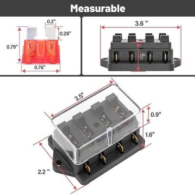 4 Way Blade Fuse Box 10-32VDC Waterproof Automotive Fuse Box User Friendly