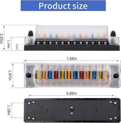 12Way 12Volt Non LED Waterproof Fuse Block For 12V/24V Marine Fuse Block