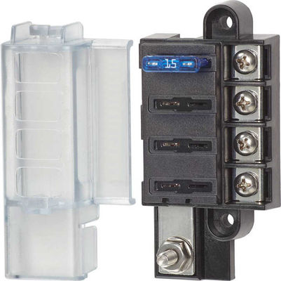 M4 Screw Compact 4 Circuit ST Blade Fuse Block Cover Terminals 3.64"W 1.73"H