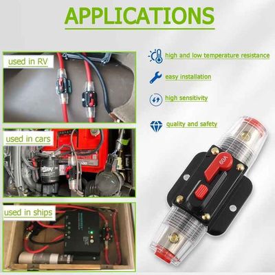 Mini 60A Fuse Switch 12V-48V Circuit Breaker Box For Marine RV Auto Boat EV Solar