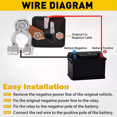 200A 12V Auto Relay Remote Mini Isolator Sealed Battery Waterproof Automotive Relay