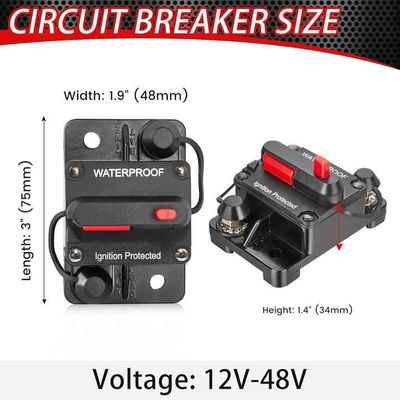 IP67 DC12-48V Waterproof Car Circuit Breaker 100A Dc Circuit Breaker