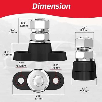 12V 3/8" Single Stud Marine Power Bus Bar Blok dystrybucji mocy M10